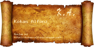 Kokas Alfonz névjegykártya
